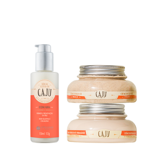 Combo Caju: Esfoliante, Hidratante e S&eacute;rum Gotas
